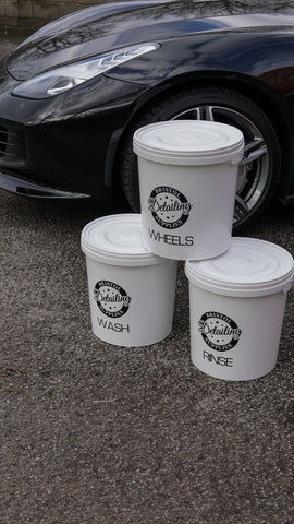 Bristol Detailing Supplies Wash/Rinse/Wheels Bucket with BDS Logo